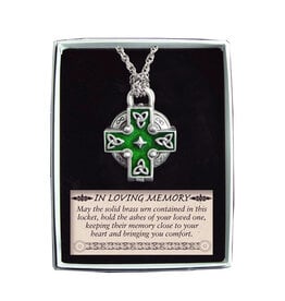 RELIGIOUS MEMORIAL KEEPSAKE VIAL CELTIC CROSS PENDANT