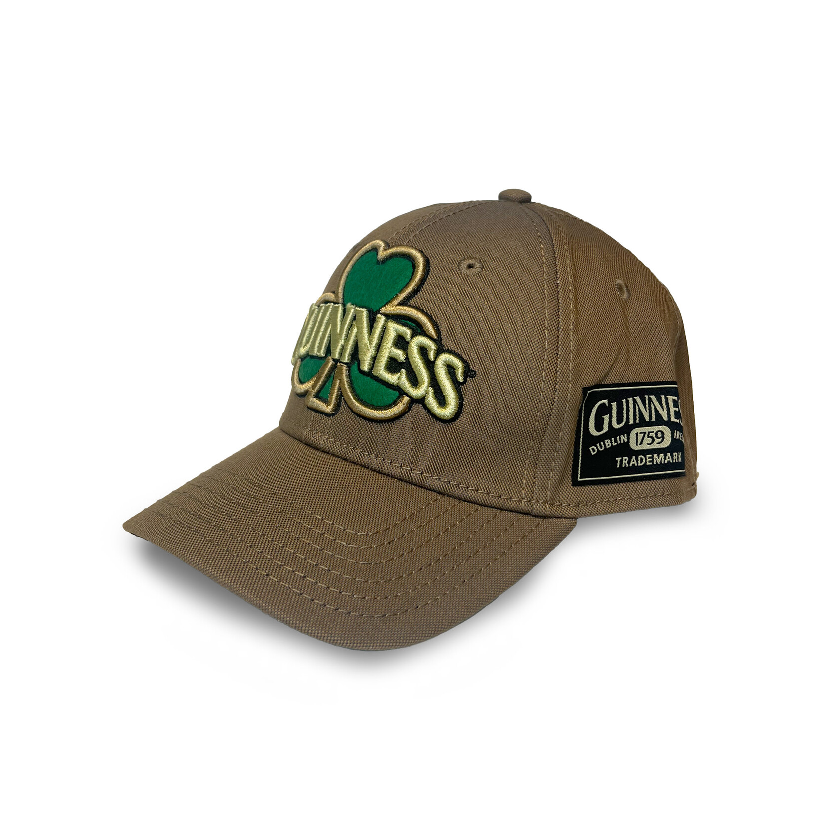 CAPS & HATS GUINNESS SHAMROCK EMBROIDRED TAN CAP