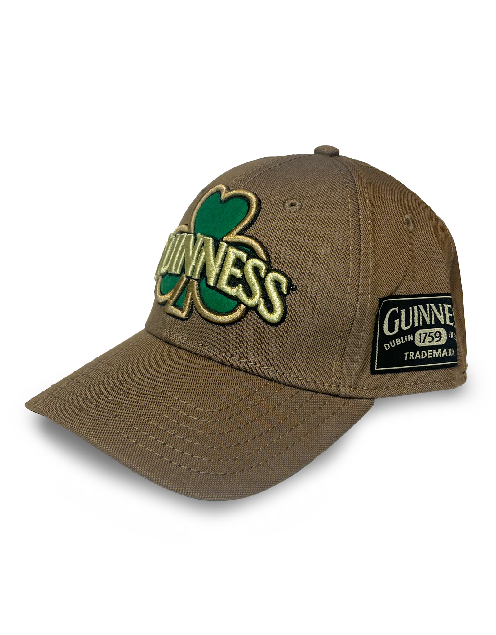 CAPS & HATS GUINNESS SHAMROCK EMBROIDRED TAN CAP