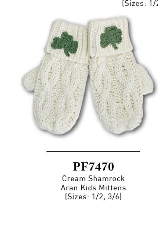 KIDS ACCESSORIES PATRICK FRANCIS KNIT KIDS MITTENS w SHAMROCK