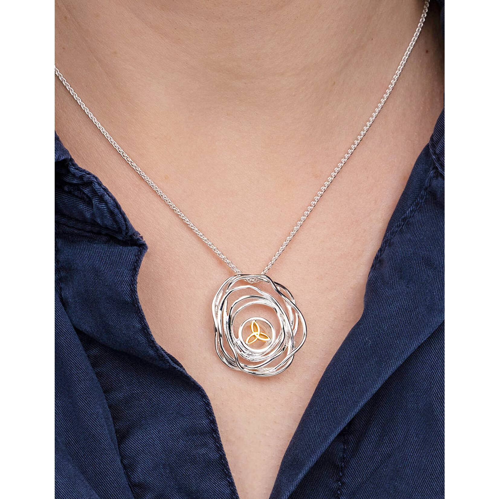 PENDANTS & NECKLACES KEITH JACK STERLING & 10K CRADLE OF LIFE PENDANT