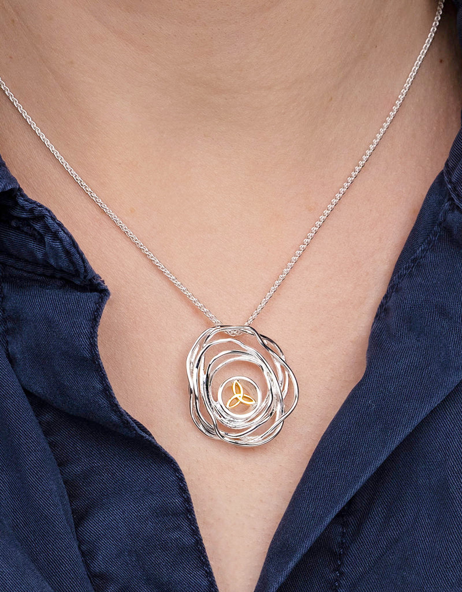 PENDANTS & NECKLACES KEITH JACK STERLING & 10K CRADLE OF LIFE PENDANT