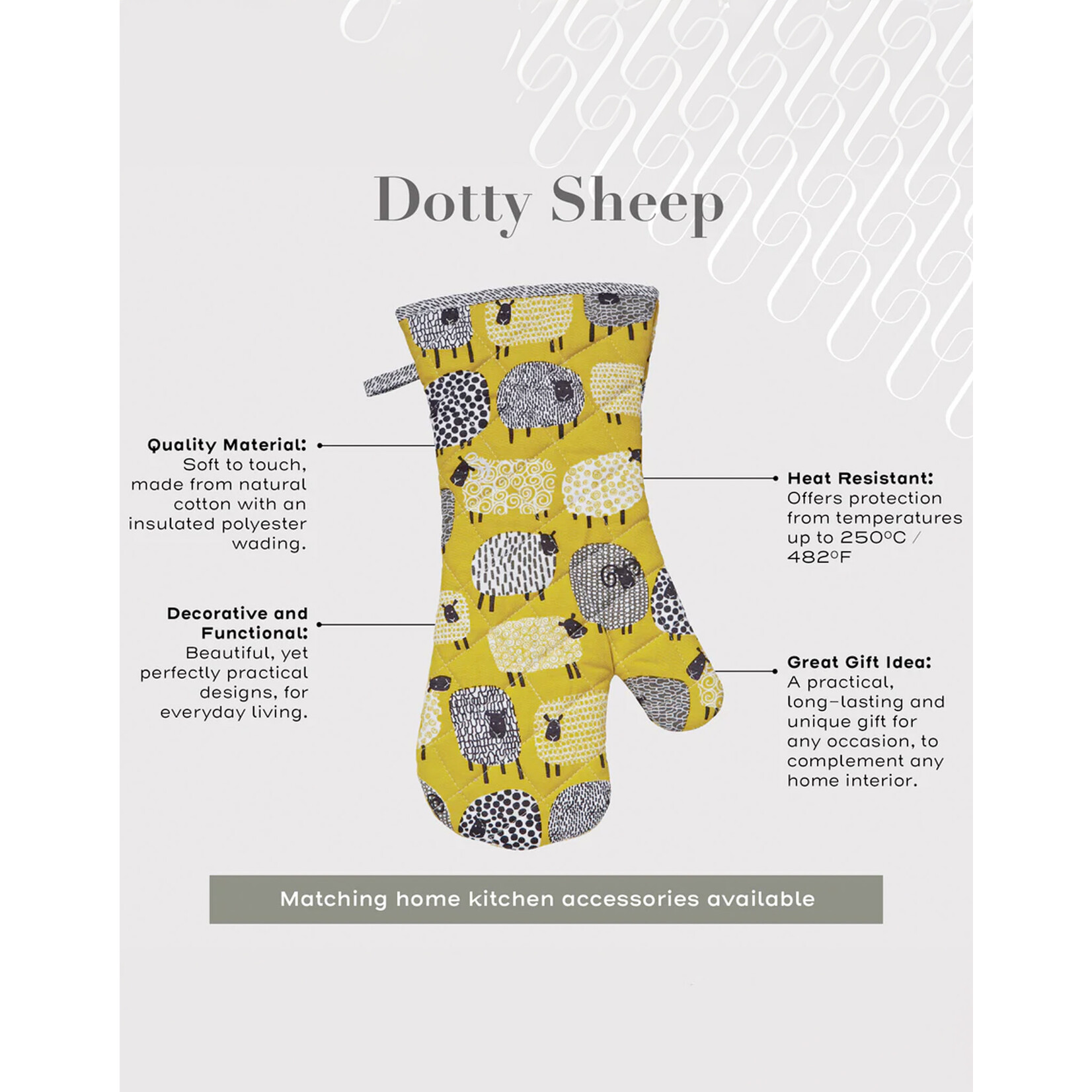 KITCHEN & ACCESSORIES DOTTY SHEEP - Gauntlet Oven Glove