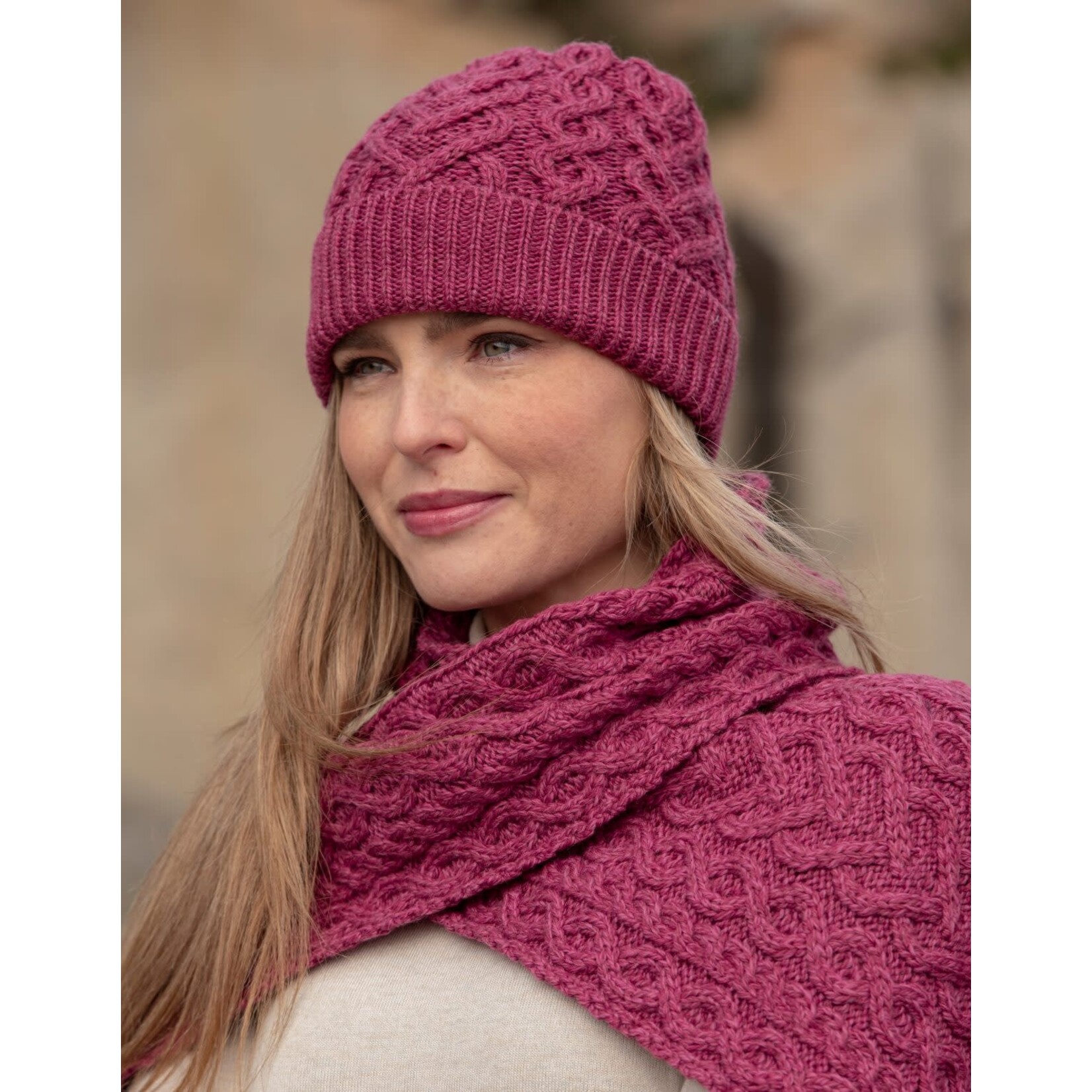 ACCESSORIES SUPER SOFT HEART DESIGN SCARF - Magenta