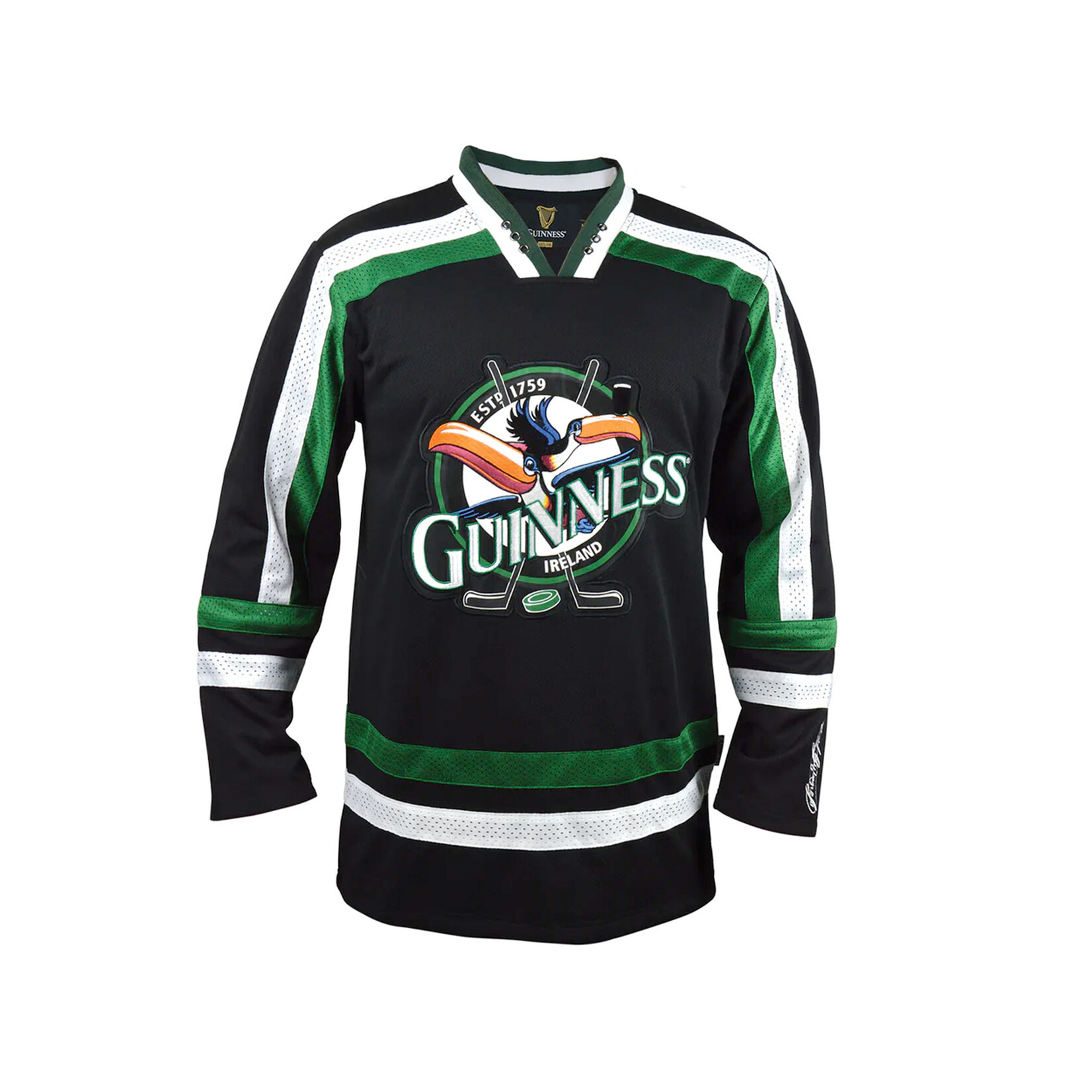 SPORTSWEAR GUINNESS BLK & GRN TOUCAN HOCKEY JERSEY