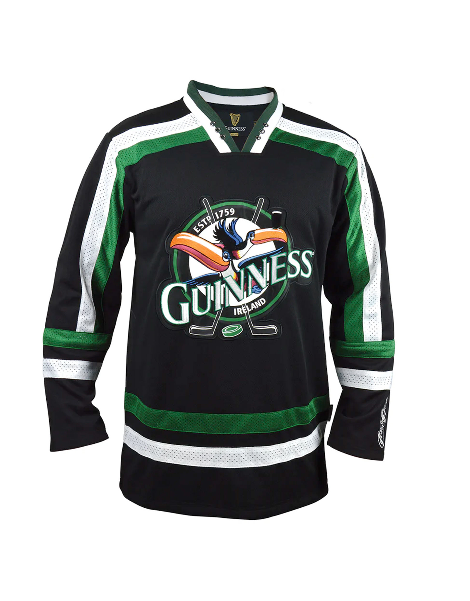 SPORTSWEAR GUINNESS BLK & GRN TOUCAN HOCKEY JERSEY