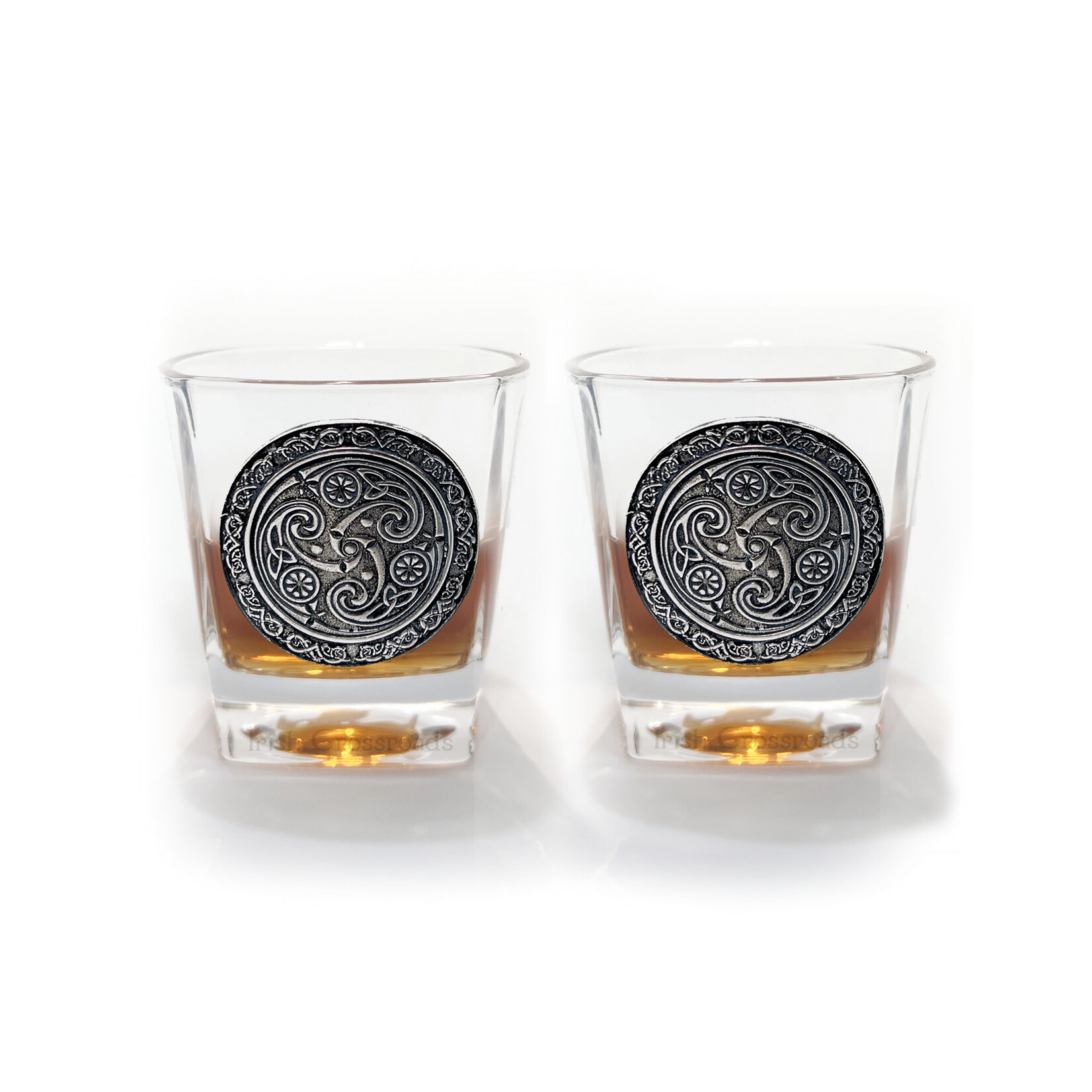 BARWARE MULLINGAR PEWTER WHISKEY GLASSES (2) - Kells Spirals