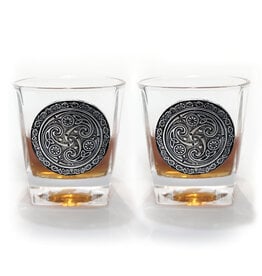 BARWARE MULLINGAR PEWTER WHISKEY GLASSES (2) - Kells Spirals