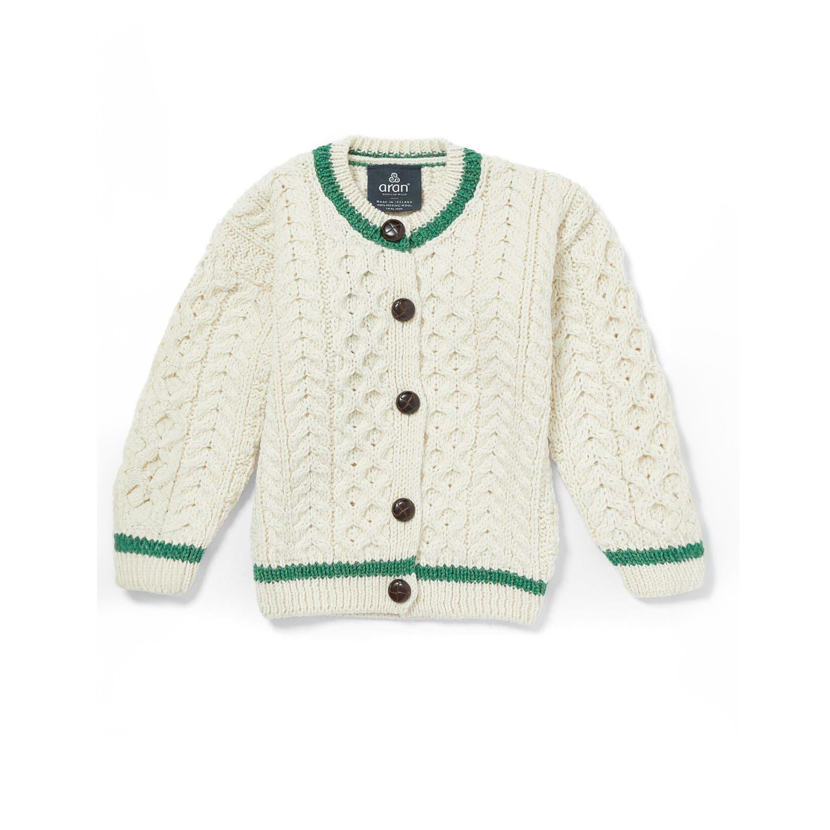 KIDS CLOTHES ARAN CHILDRENS CARDIGAN with STRIPE