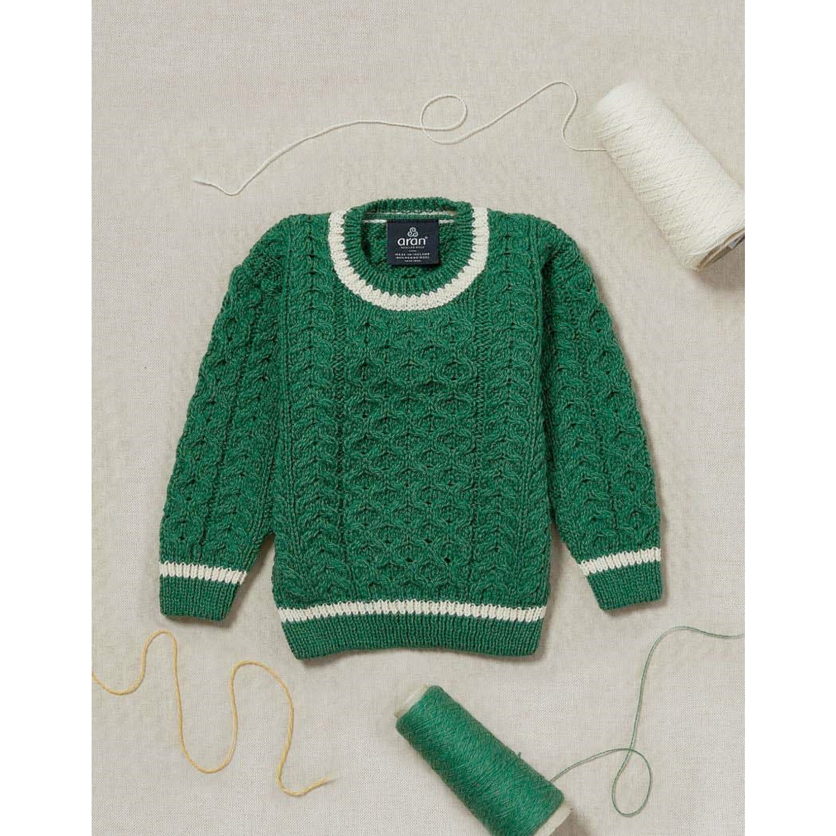 KIDS CLOTHES ARAN CHILDRENS SWEATER with STRIPE