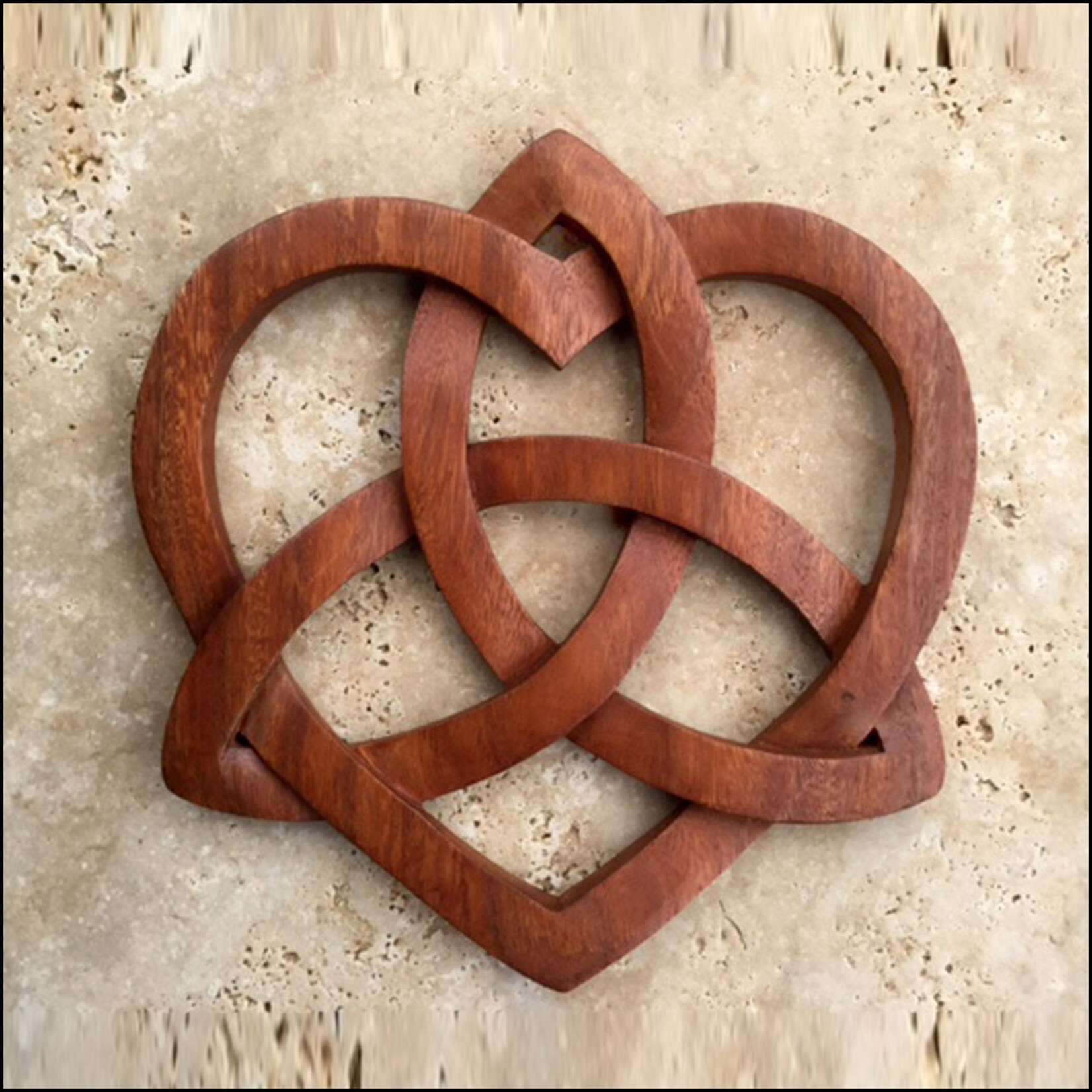 PLAQUES & GIFTS CELTIC WOOD CARVING - Trinity Heart