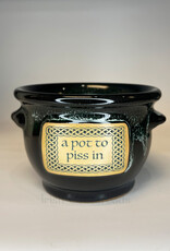 NOVELTY "POT TO PISS IN" CROCK - Blk/Grn Marble