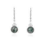 EARRINGS BORU STERLING TRINITY MOSS AGATE DROP EARRINGS