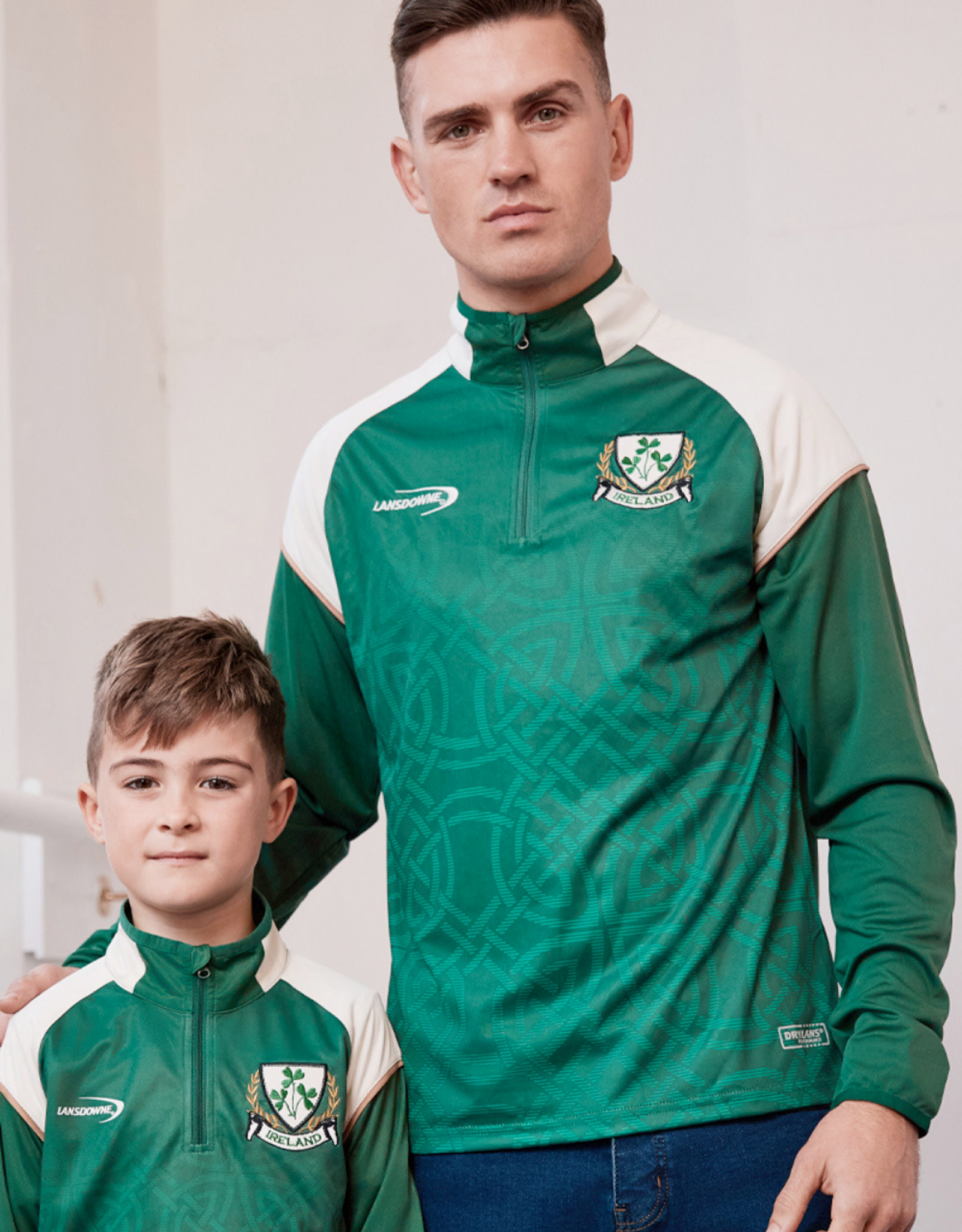 SHIRTS LANSDOWNE BOTTLE GRN CELTIC QUARTER ZIP