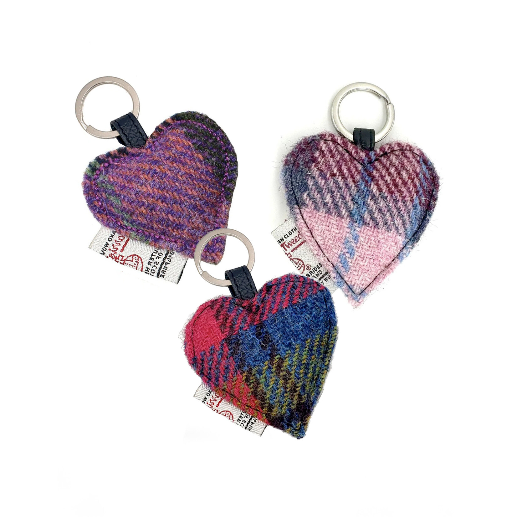 KEYCHAINS/CAR/ETC HARRIS TWEED HEART KEYRING