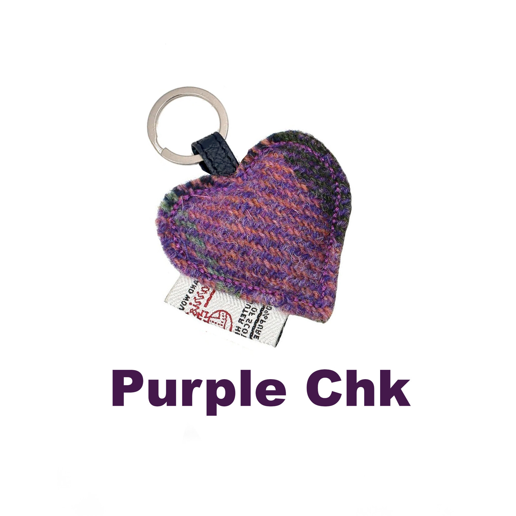 KEYCHAINS/CAR/ETC HARRIS TWEED HEART KEYRING