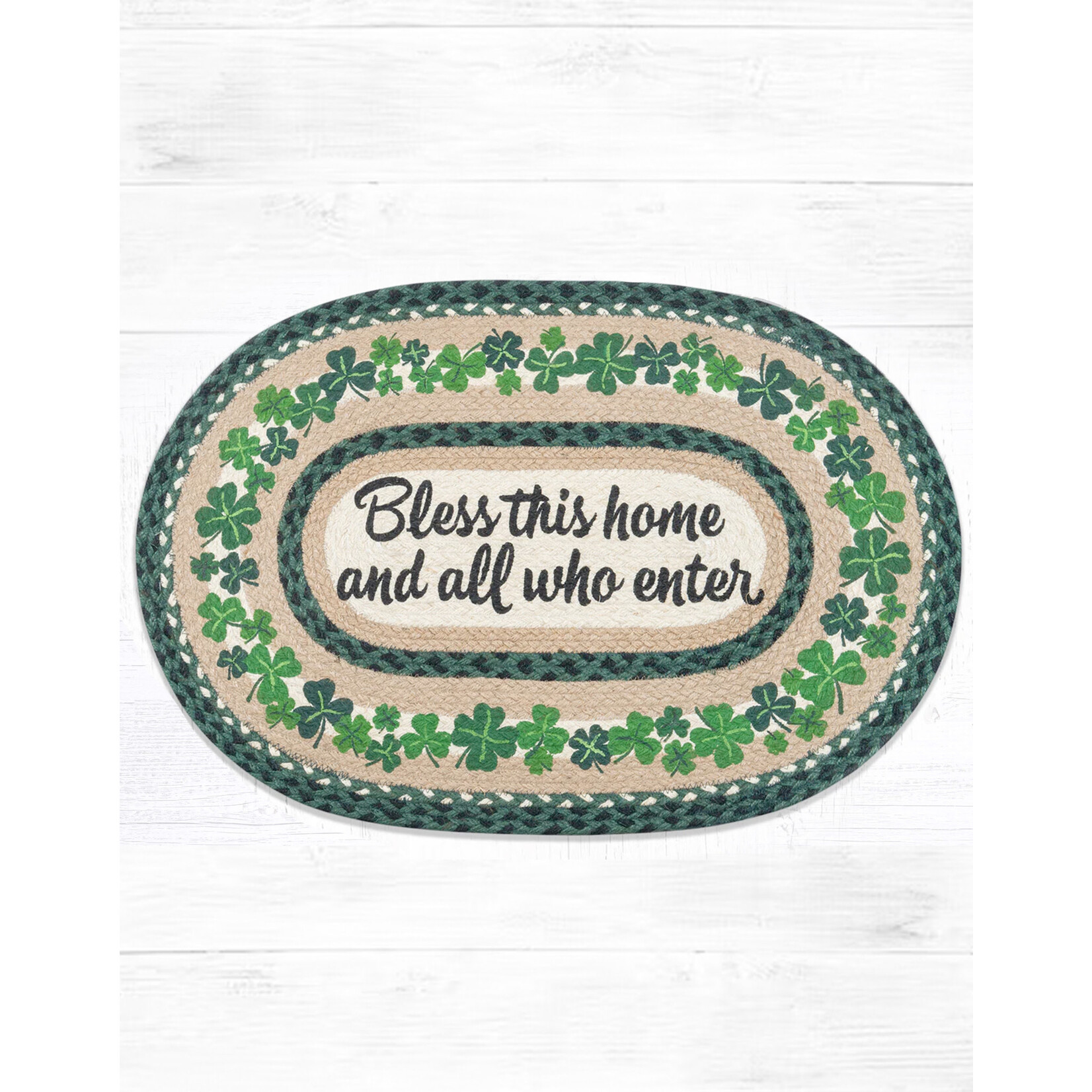 DECOR BLESS THIS HOME SHAMROCK RUG