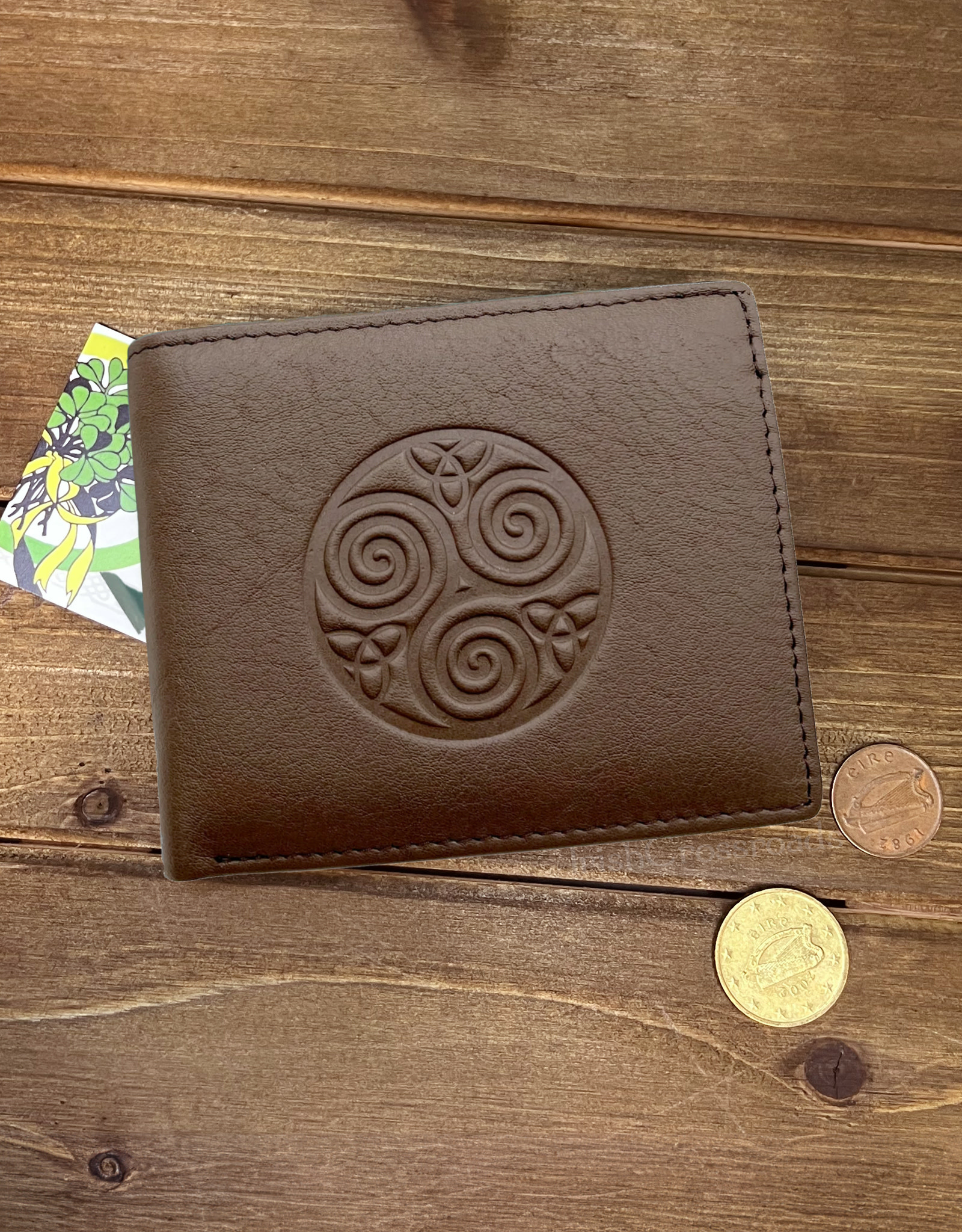 ACCESSORIES LEATHER WALLET - Brown with Celtic Knot