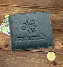 ACCESSORIES LEATHER WALLET - Green with Shamrock Ireland