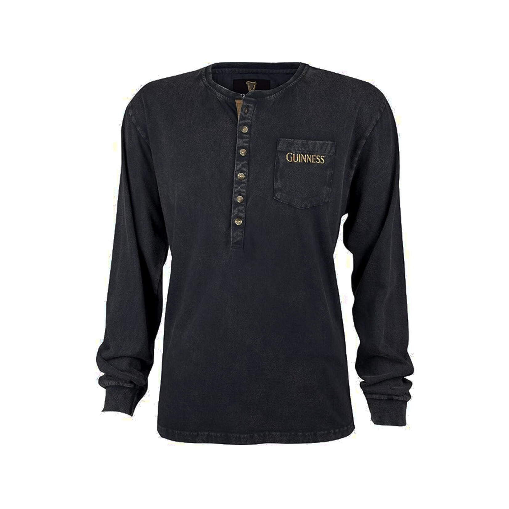 SHIRTS GUINNESS CLASSIC WASHED BLK HENLEY