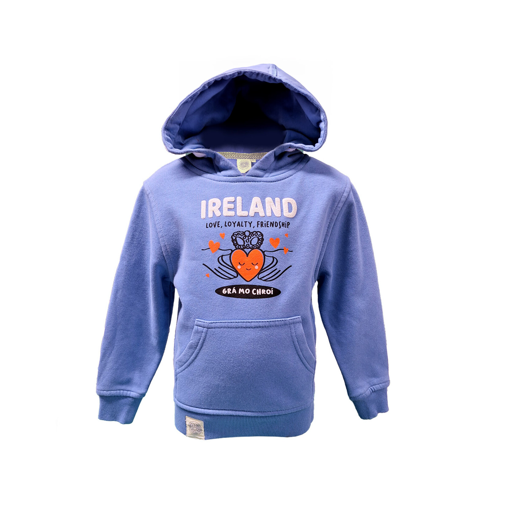 KIDS CLOTHES CORNFLOWER BLUE CLADDAGH KIDS HOODIE