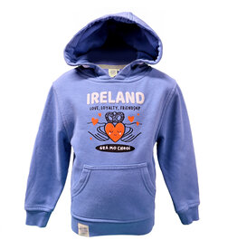 KIDS CLOTHES CORNFLOWER BLUE CLADDAGH KIDS HOODIE