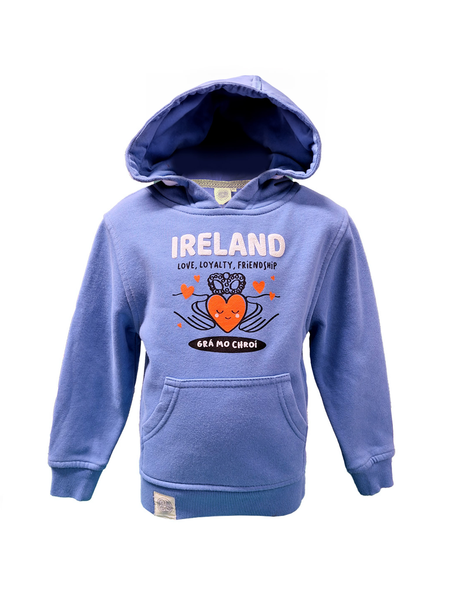 KIDS CLOTHES CORNFLOWER BLUE CLADDAGH KIDS HOODIE