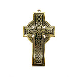 CELTIC CROSSES BRASS MEDIUM CATHEDRAL WALL CROSS - Black