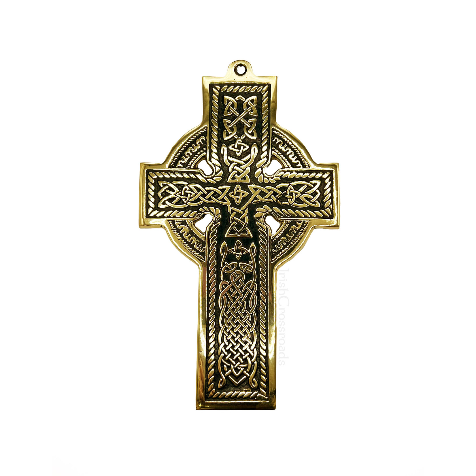 CELTIC CROSSES BRASS MEDIUM CATHEDRAL WALL CROSS - Black