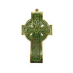 CELTIC CROSSES BRASS MEDIUM CATHEDRAL WALL CROSS - Green