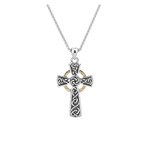 PENDANTS & NECKLACES KEITH JACK STERLING & 10K SML CELTIC CROSS PENDANT