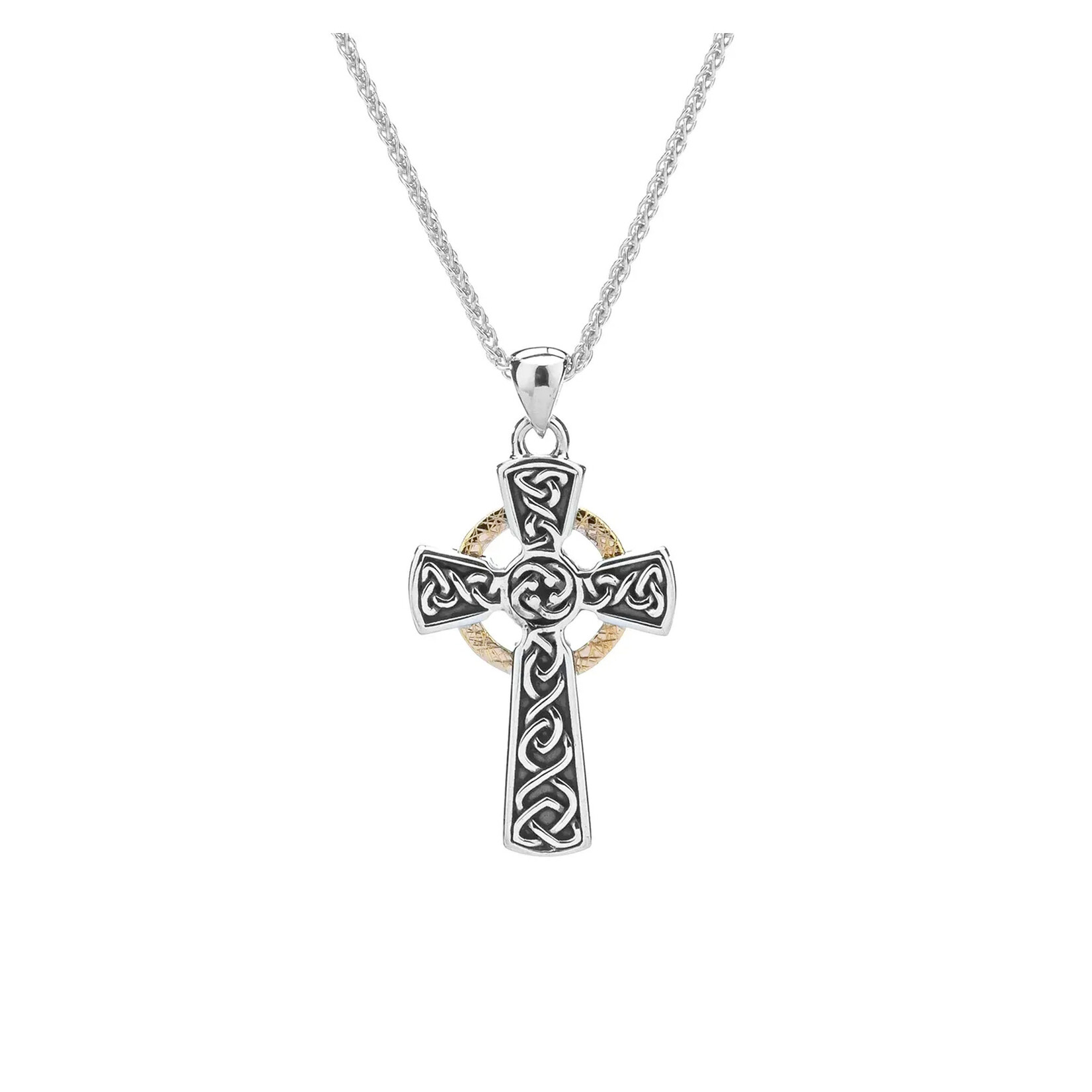 PENDANTS & NECKLACES KEITH JACK STERLING & 10K SML CELTIC CROSS PENDANT