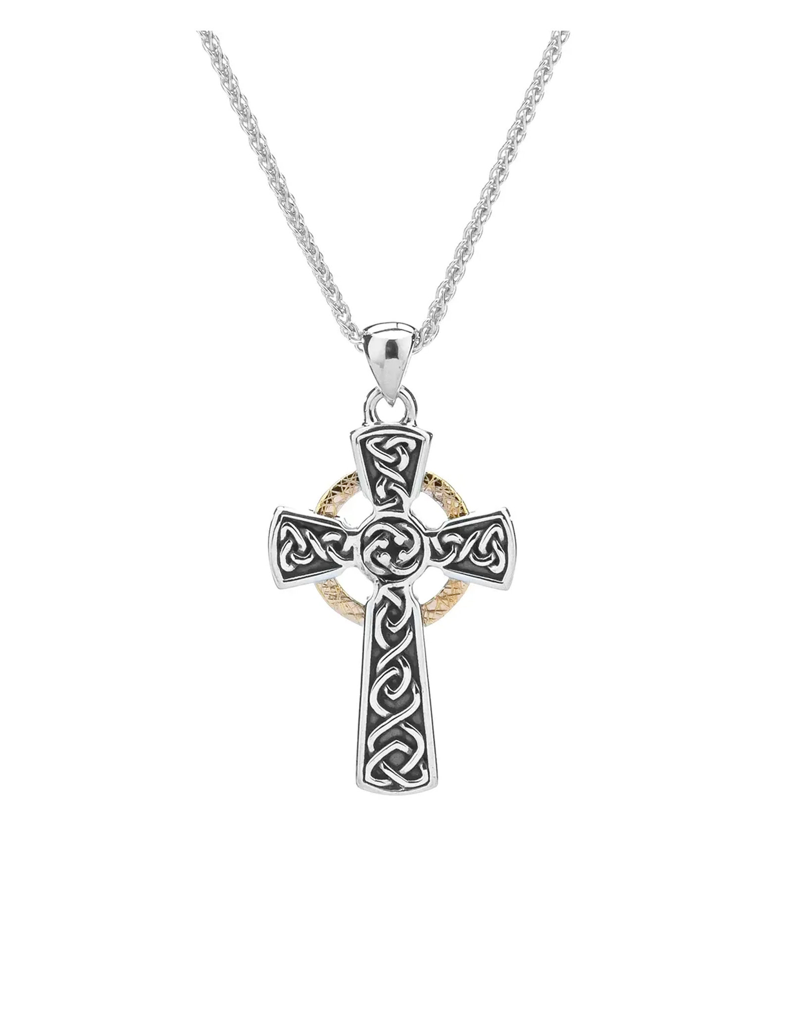 PENDANTS & NECKLACES KEITH JACK STERLING & 10K SML CELTIC CROSS PENDANT