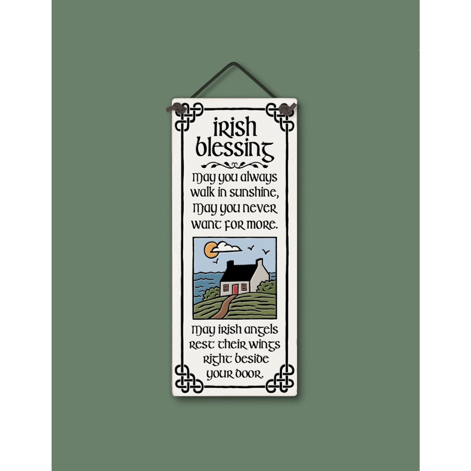 PLAQUES, SIGNS & POSTERS IRISH CERAMIC TILE PLAQUE - Irish Angel Blessing