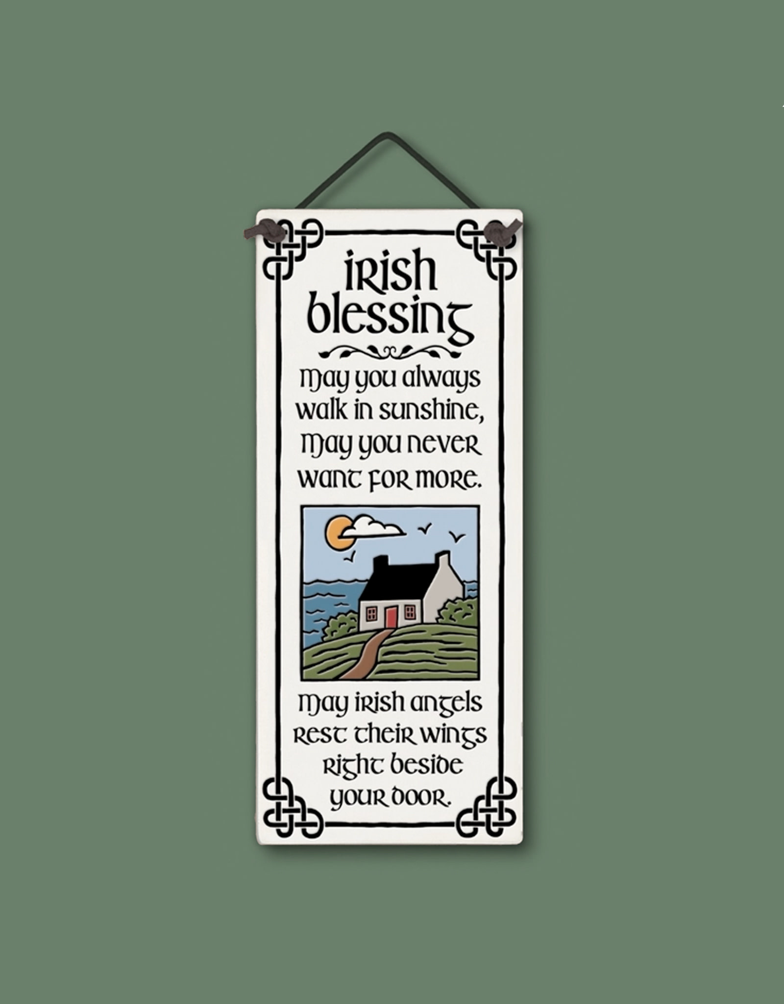 PLAQUES, SIGNS & POSTERS IRISH CERAMIC TILE PLAQUE - Irish Angel Blessing