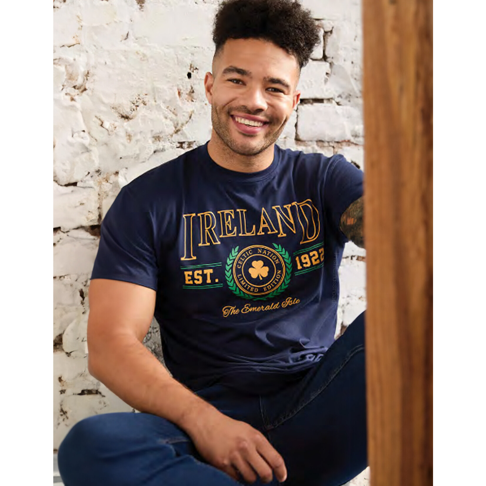 SHIRTS NAVY IRELAND SHAM COLLEGIATE TEE