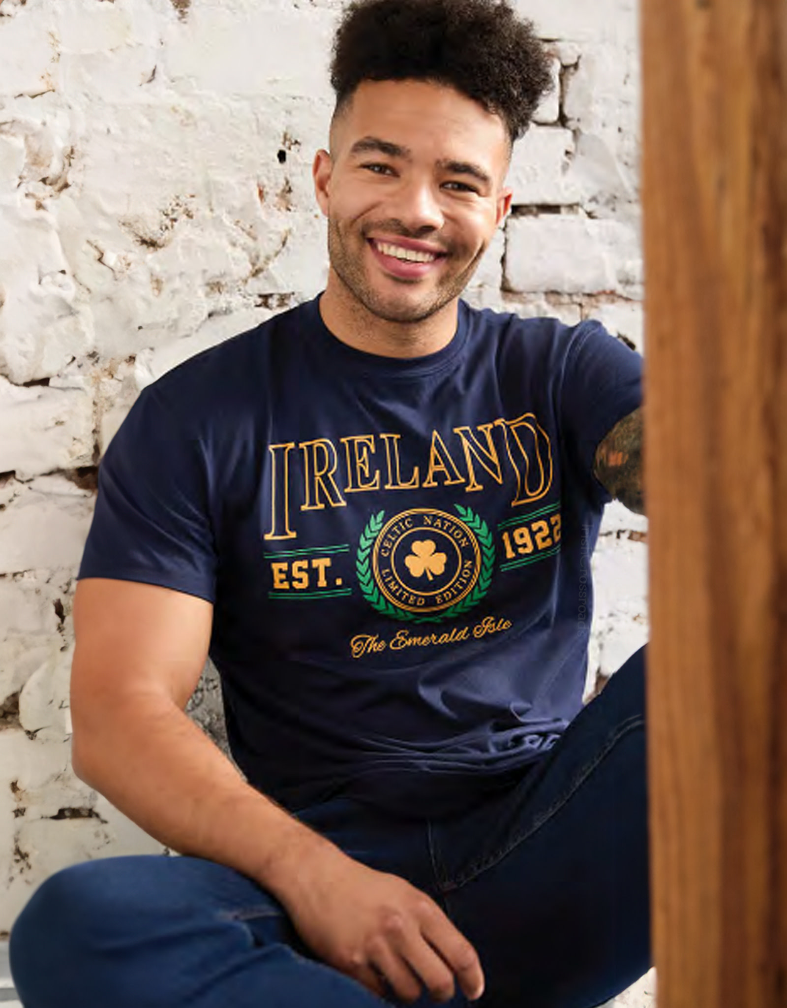 SHIRTS NAVY IRELAND SHAM COLLEGIATE TEE
