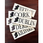PLAQUES, SIGNS & POSTERS IRELAND COUNTY SHAMROCK WOODEN SIGN