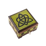 DECOR TRINITY HEART CELTIC KEY LOCK WOOD BOX
