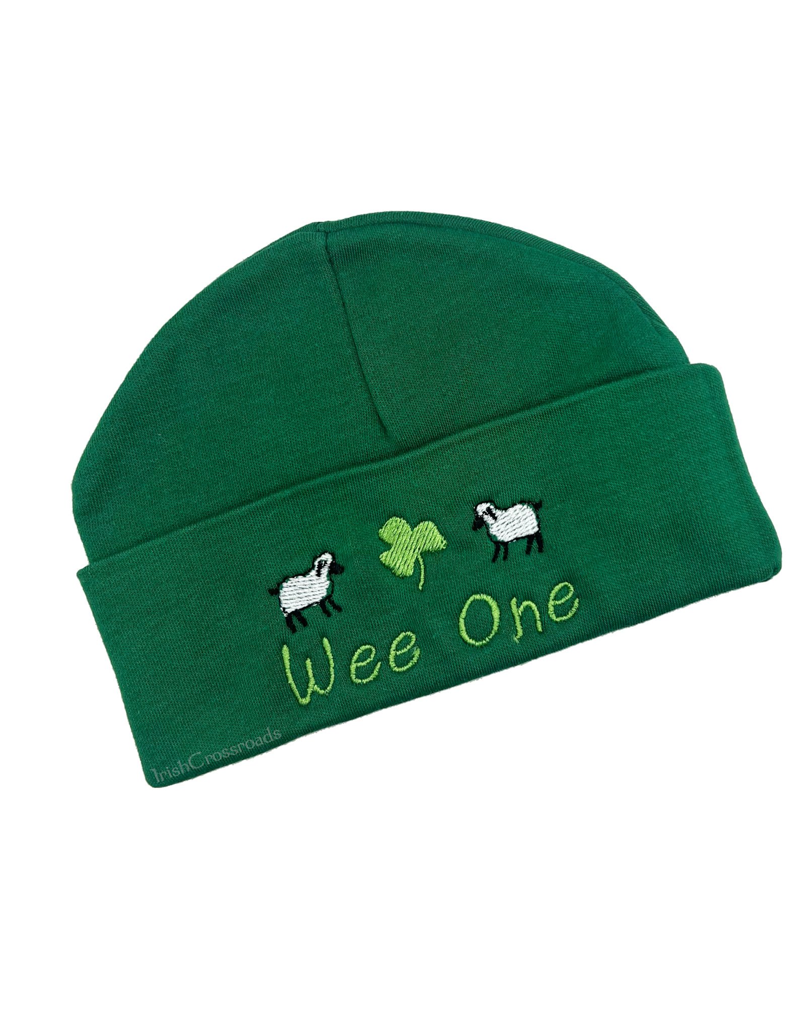BABY ACCESSORIES GREEN “WEE ONE” NEWBORN CAP