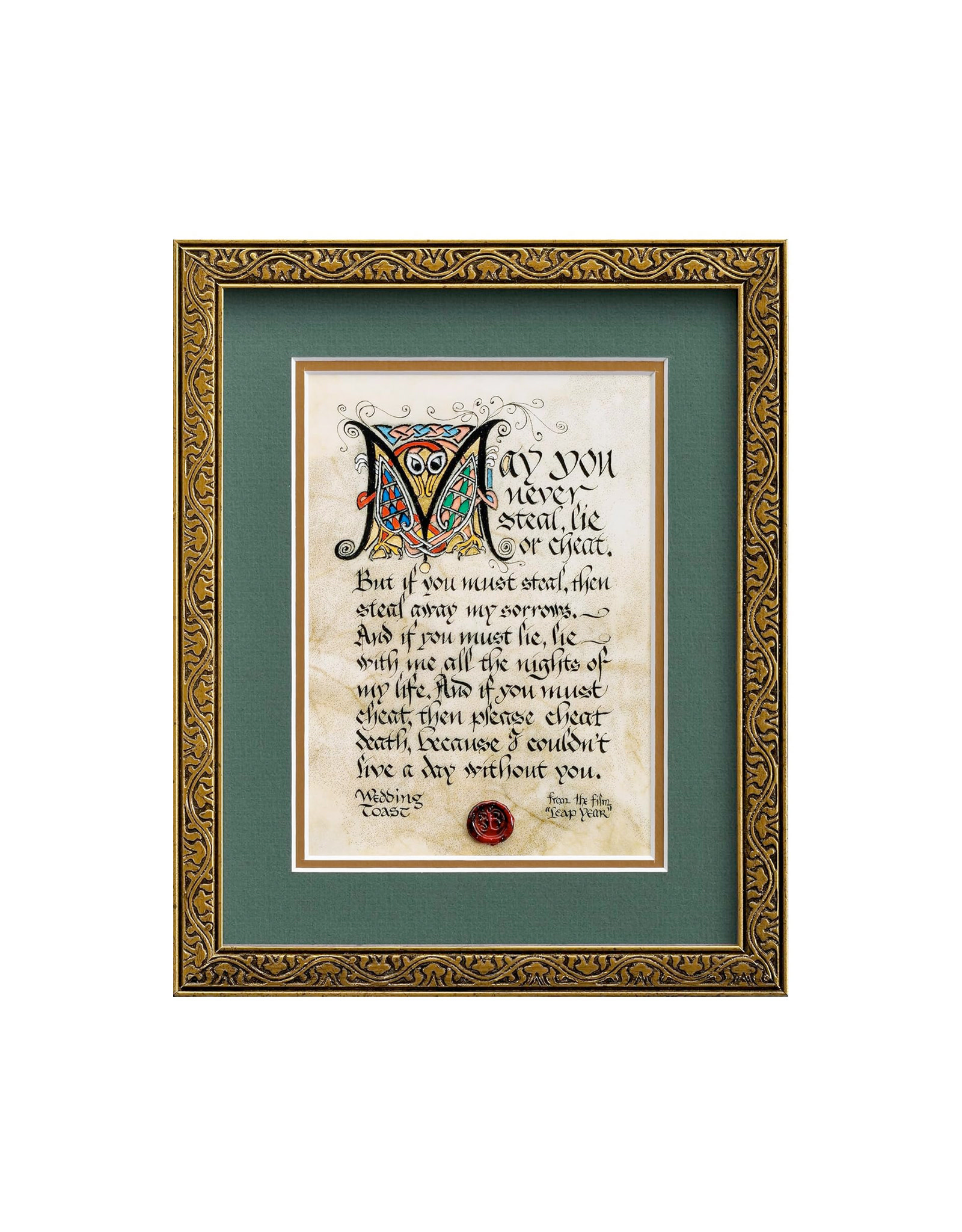PLAQUES & GIFTS CELTIC MANUSCRIPT 8x10 PLAQUE - "WEDDING TOAST"