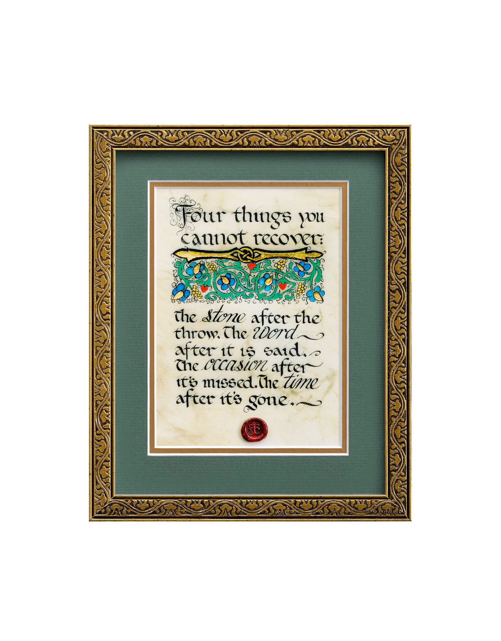 PLAQUES & GIFTS CELTIC MANUSCRIPT 8x10 PLAQUE - "FOUR THINGS"