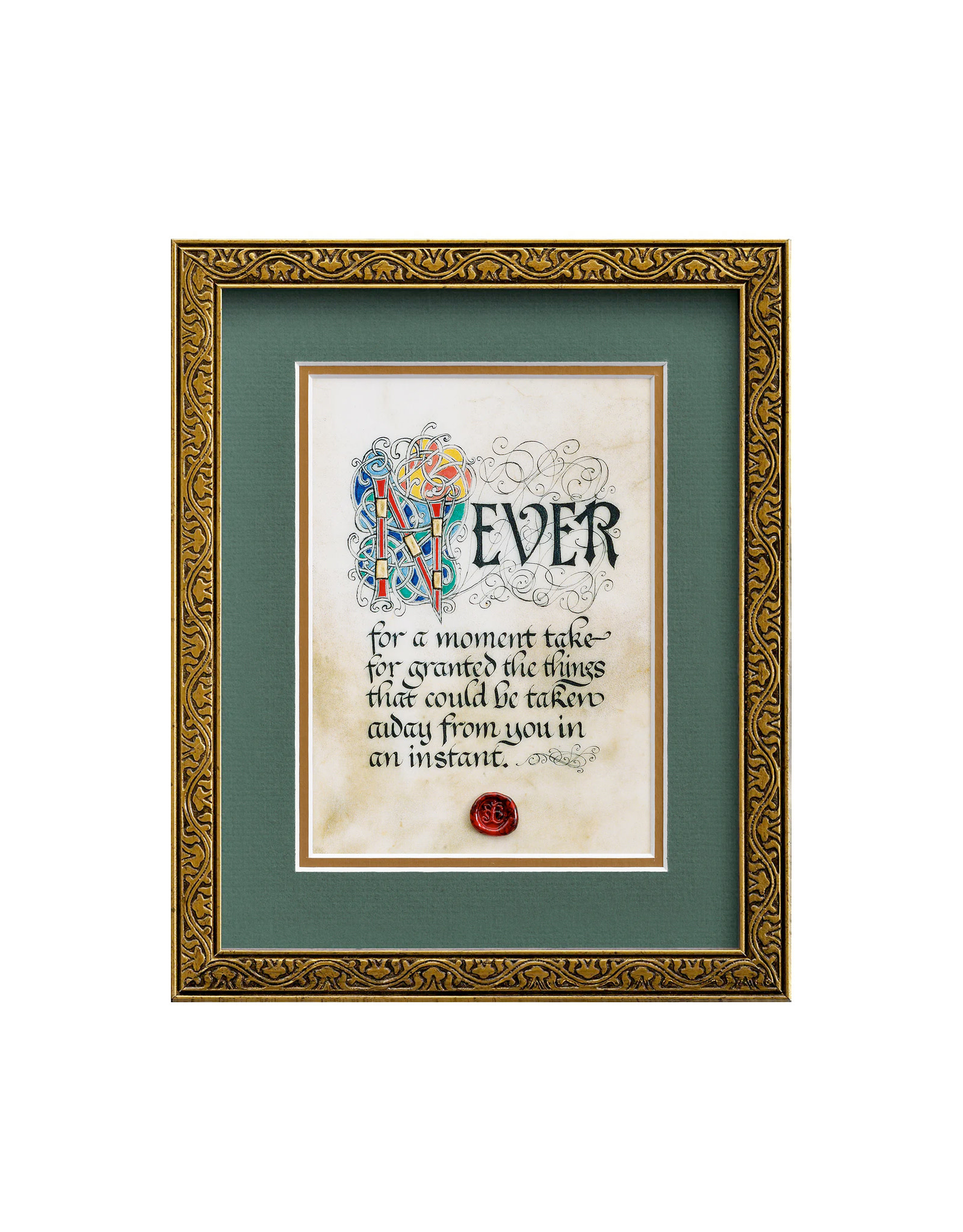 PLAQUES & GIFTS CELTIC MANUSCRIPT 8x10 PLAQUE - "NEVER FOR A MOMENT"