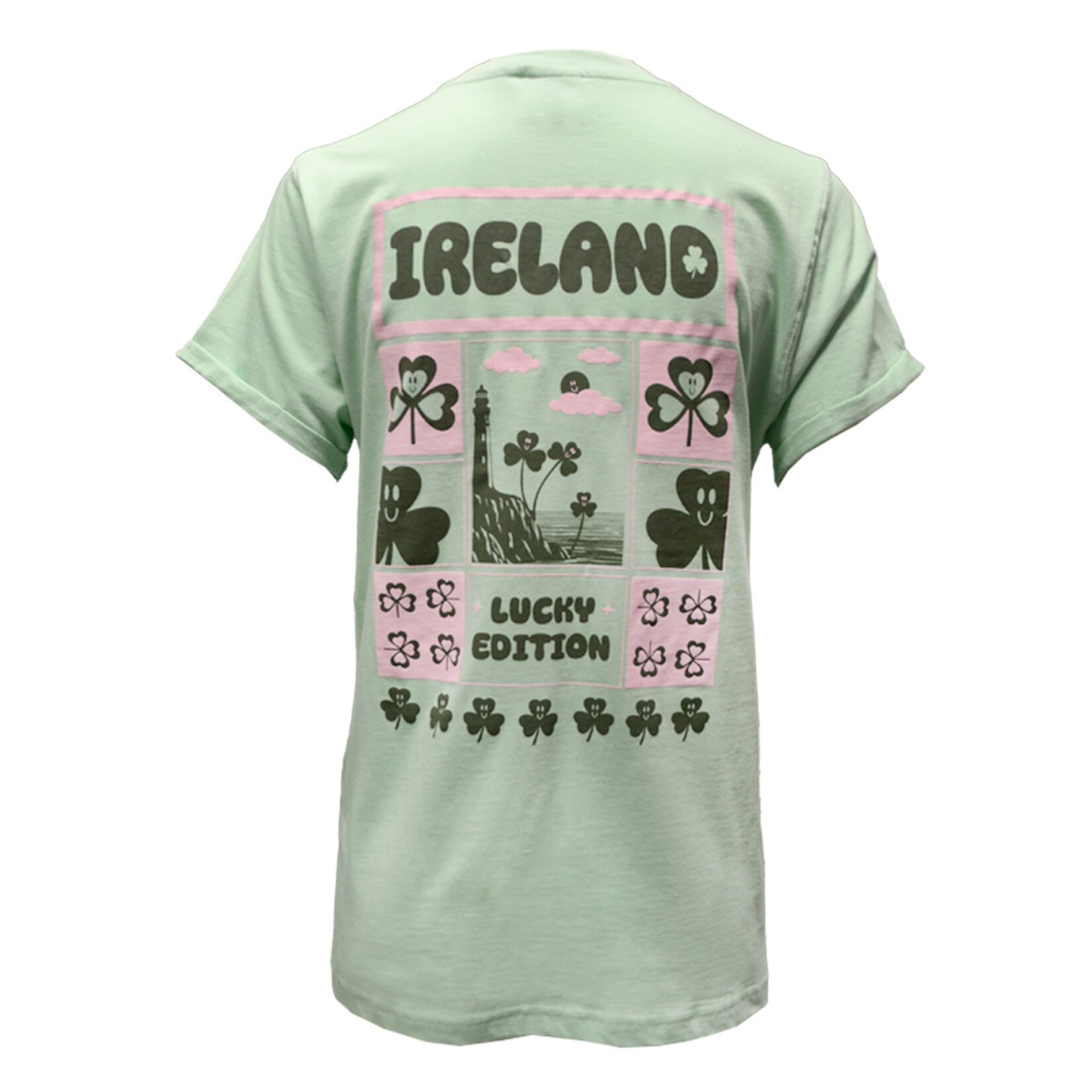 SHIRTS MIST GREEN IRE "LUCKY EDITION" LADIES TEE