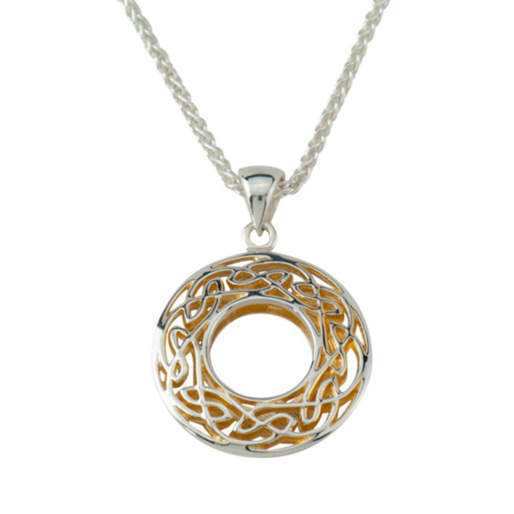 PENDANTS & NECKLACES KEITH JACK STERLING & 22K WINDOW TO THE SOUL SML ROUND PENDANT