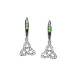EARRINGS SHANORE STERLING GRN/WHT OMBRE CRYSTAL TRINITY EARRINGS