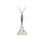 PENDANTS & NECKLACES SHANORE STERLING GRN/WHT OMBRE CRYSTAL TRINITY PENDANT