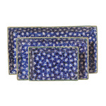 KITCHEN & ACCESSORIES NICHOLAS MOSSE 3 RECTANGLE NESTING DISHES - Dk Blue Lawn