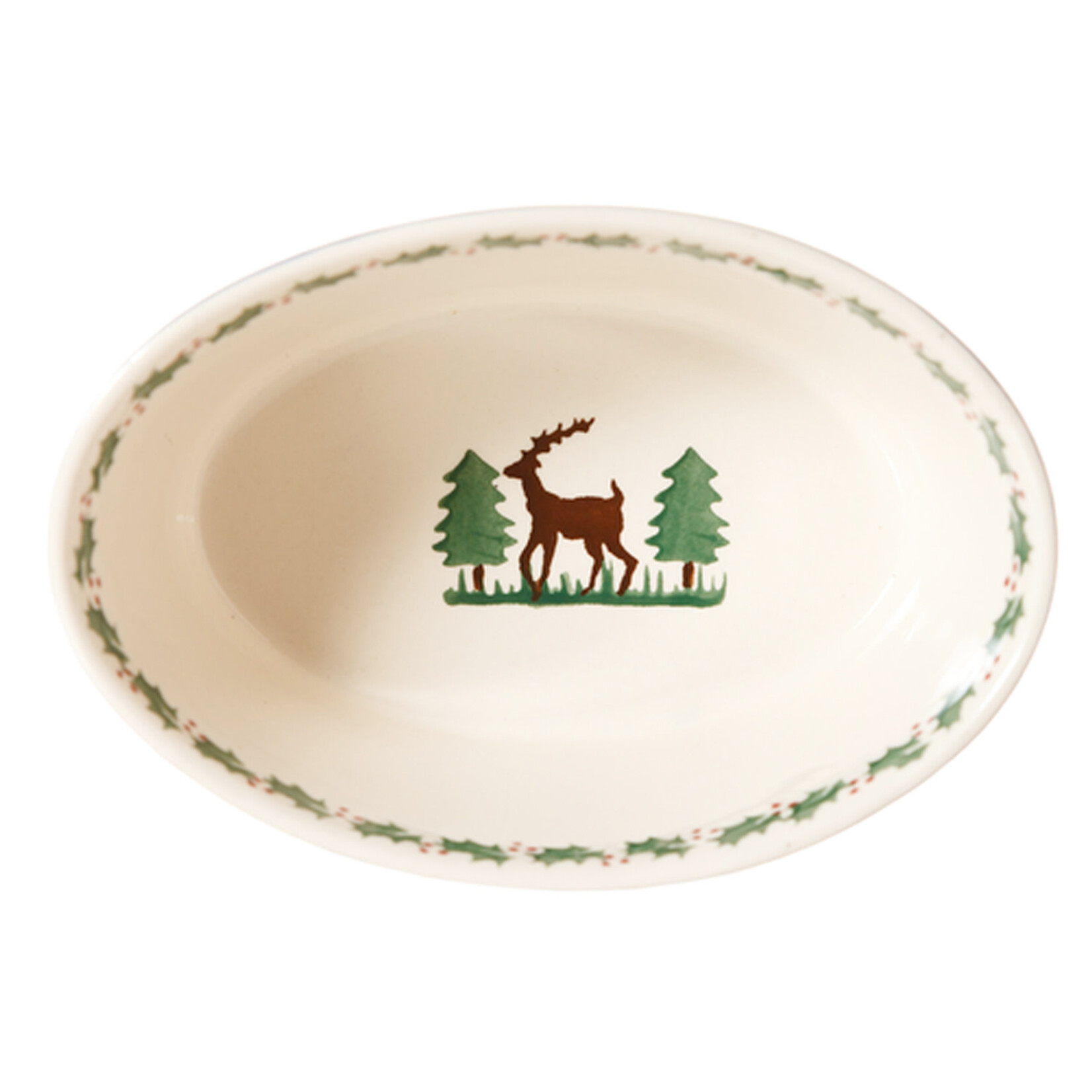 HOLIDAY NICHOLAS MOSSE SMALL OVAL PIE DISH - Reindeer