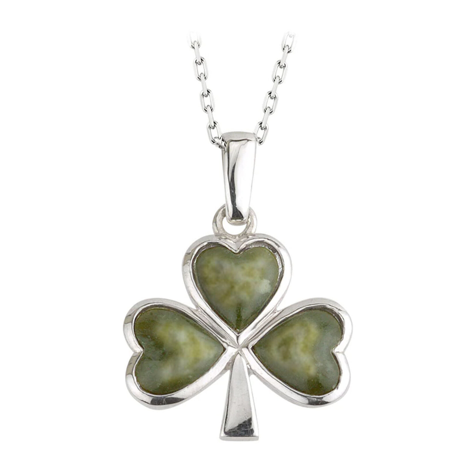 PENDANTS & NECKLACES SOLVAR STERLING & CONNEMARA SHAMROCK PENDANT